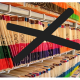 Rows of paper charts with a big black x over them