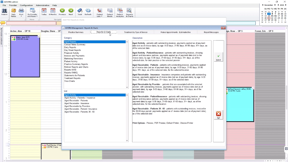 Dental Practice Management Software - Reports & Charts